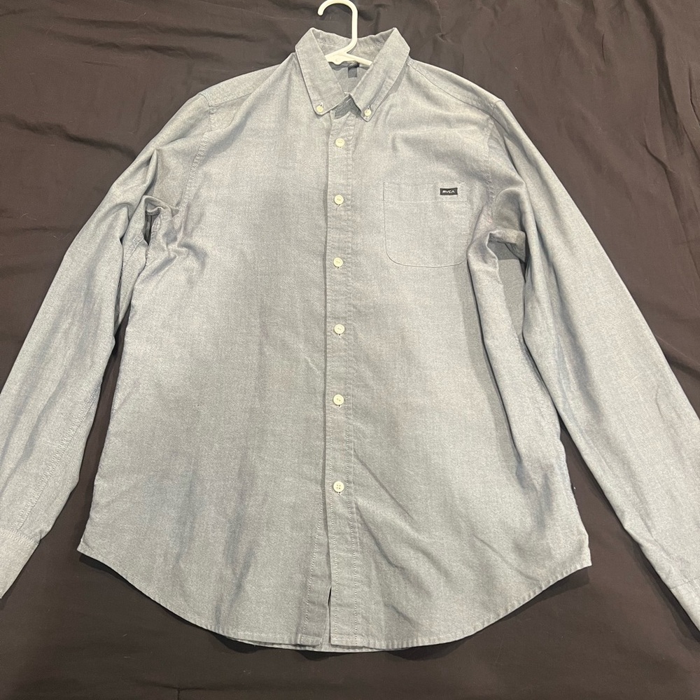 RVCA Light Blue Casual Button-Down Shirt
